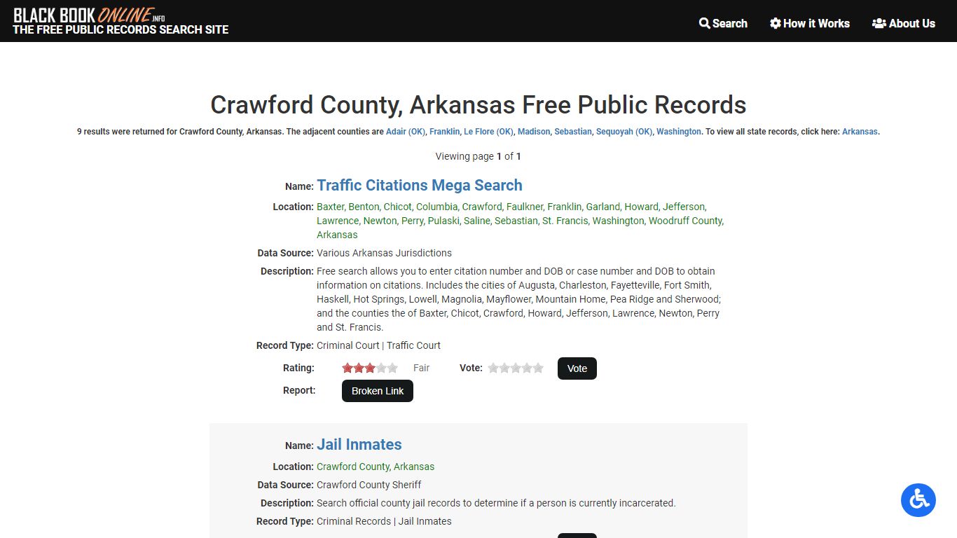 Crawford County, AR Free Public Records - Black Book Online